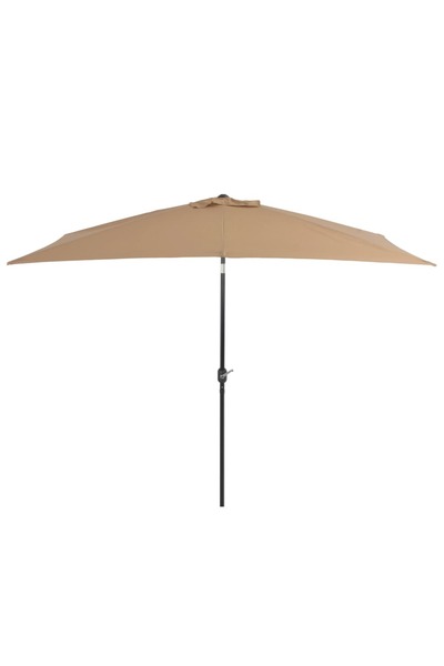 Concept Outdoor parasol, metal pole, taupe grey, 300x200 cm