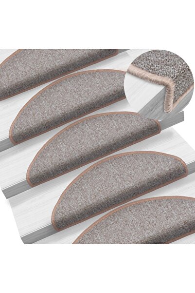 Concept Πατάκια σκαλοπατιών, 15 τεμ., ανοιχτό καφέ, 65x24x4 εκ.