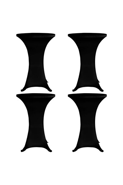Concept Table cover with legs Ø60 cm, 4 pcs., black, Stretchy