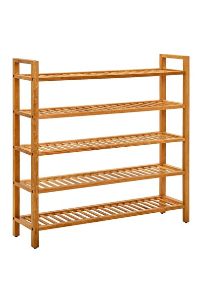 Concept Παπουτσοθήκη με 5 ράφια, 100x27x100 εκ., από μασίφ ξύλο δρυός