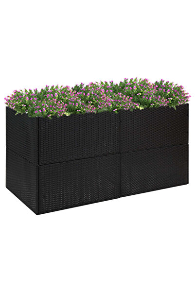 Concept Ζαρντινιέρα κήπου, μαύρη, 157x80x80 εκ., πολυρατάν
