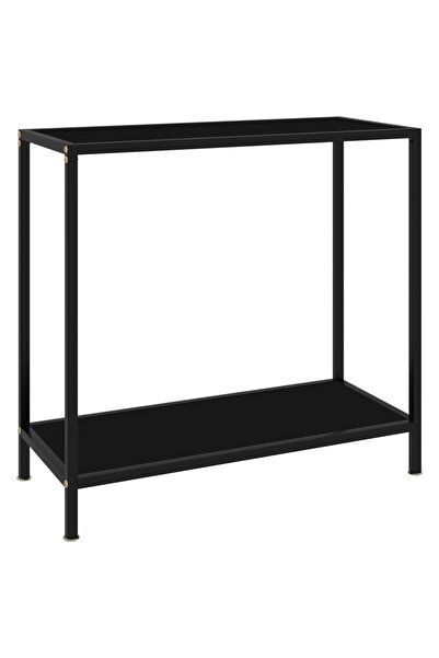 Concept Masă consolă, negru, 80 x 35 x 75 cm, sticlă securizată