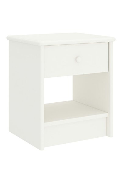 Concept Κομοδίνο, λευκό, 35 x 30 x 40 εκ., από μασίφ ξύλο πεύκου