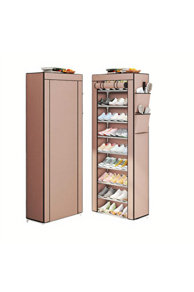 Bsr Shoe organizer, 9 shelves, textile cover, galvanized steel, gray+black, 5...