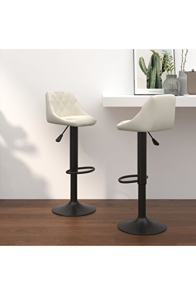 Concept Scaune de bar, 2 buc., crem, catifea