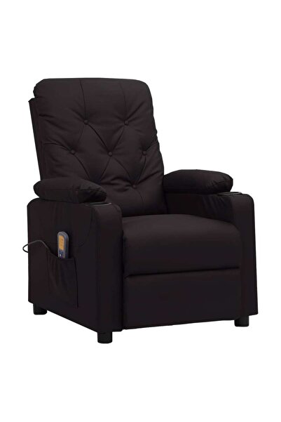 Concept Ανακλινόμενη καρέκλα μασάζ, μαύρη, από οικολογικό δέρμα