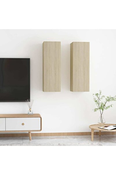Concept TV cabinets, 2 pcs., Sonoma oak, 30.5x30x90 cm, chipboard