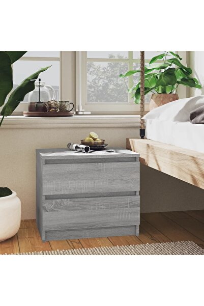 Concept Noptiere, 2 buc., gri sonoma, 50x39x43,5 cm, lemn prelucrat