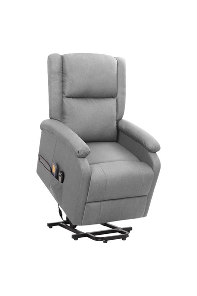 Concept Κάθετη ανακλινόμενη πολυθρόνα μασάζ, ανοιχτό γκρι, υφασμάτινο υλικό