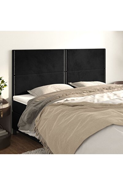 Concept Κομοδίνα, 4 τεμ., μαύρα, 100x5x78/88 cm, Βελούδο