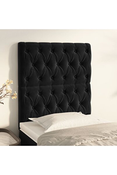 Concept Κομοδίνα, 2 τεμ., μαύρα, 80x7x78/88 cm, Βελούδο