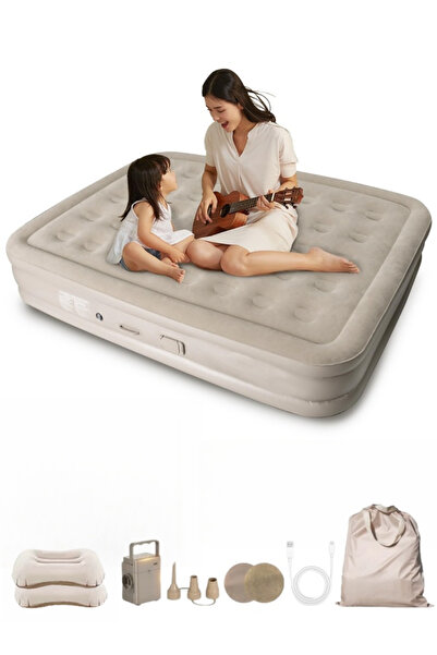 Venpara مرتبة هوائية مزدوج مع مضخة مدمجة، ووسادتان قابلتان للنفخ، ومجموعة إصل...