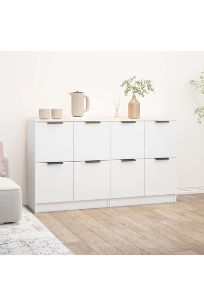 Concept Μπουφέδες, 2 τεμ., λευκοί, 60x30x70 cm, επεξεργασμένο ξύλο