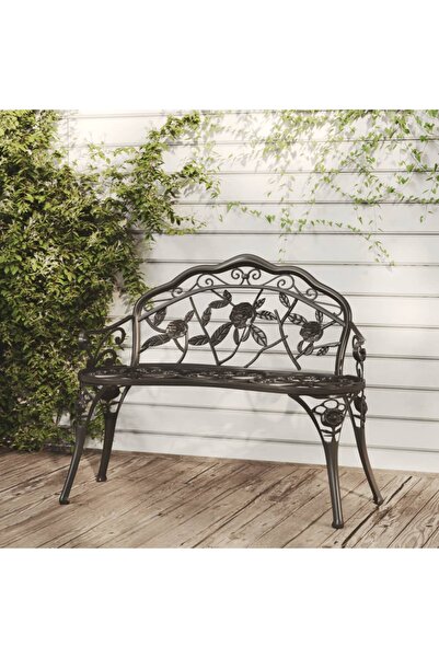 Concept Παγκάκι κήπου, μαύρο, 100 εκ., χυτό αλουμίνιο