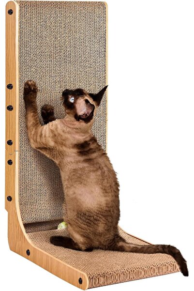 Pomefar لوح خدش للقطط من الورق المقوى بطول 26.8 بوصة، لوح خدش عمودي على شكل ح...