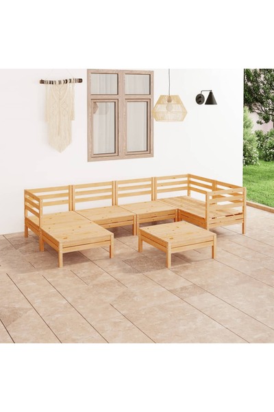 Concept Garden furniture set, 7 pieces, solid pine wood