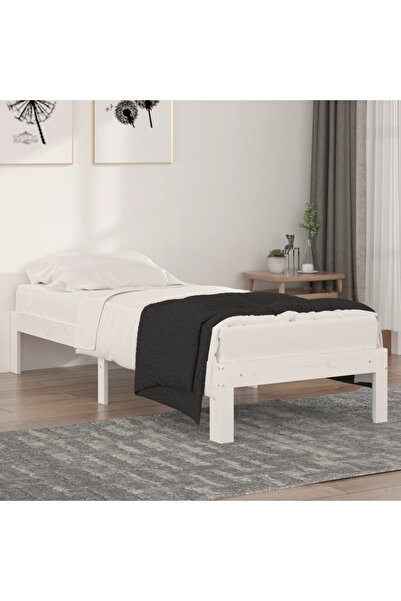 Concept Μικρό σκελετό Μονό κρεβατιού 2FT6, λευκό, 75x190 εκ., μασίφ ξύλο