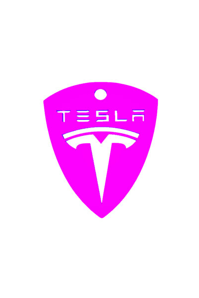 OEM Μπρελόκ, "TESLA", 60 x 50 χιλ. ανοιχτό μοβ
