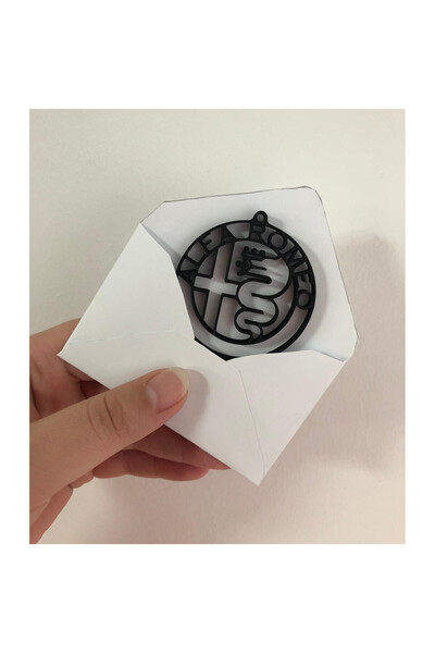 OEM Μπρελόκ, "ALFA ROMEO", 57 X 53 χιλ. μαύρο