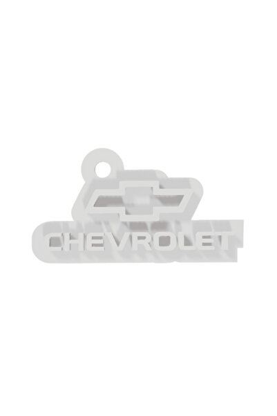 OEM Keychain, "CHEVROLET", 26X 48 mm ivory white