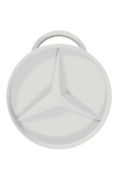 OEM Μπρελόκ, "MERCEDES", 40Χ35 χιλ. ιβουάρ λευκό