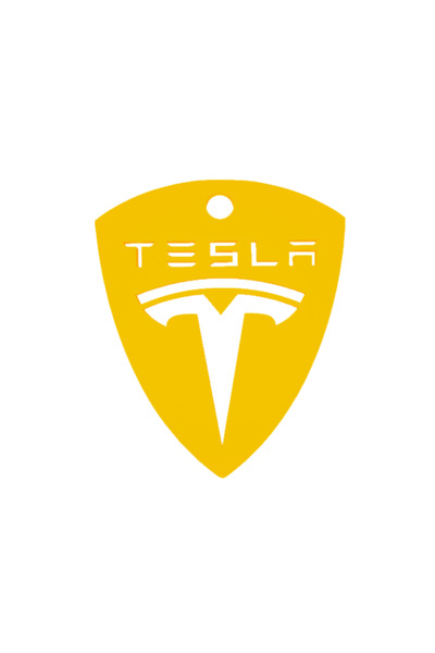 OEM Μπρελόκ,  "TESLA ", 60 x 50 χιλ., κίτρινο
