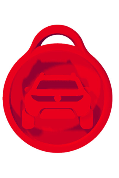 OEM Breloc chei, "DACIA DUSTER", 48X 41 mm rosu