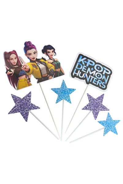 OEM Χάρτινη διακόσμηση για τοπέτο τούρτας, με θέμα K-POP Demon Hunters, για γ...