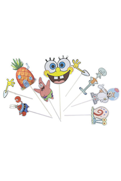 OEM Χάρτινη διακόσμηση για τούρτα, με θέμα τον Σφουγγαράκη, για γενέθλια - 9 ...