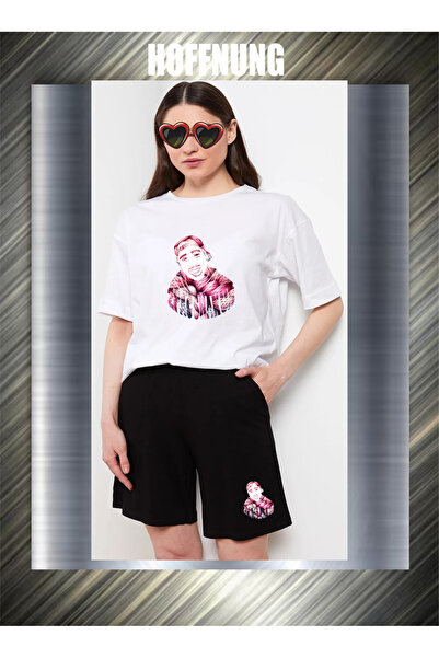 HOFFNUNG Unisex Casual Short Sleeve Set with Movie Actor Print Outdoor Spring...