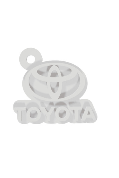 OEM Breloc chei, "TOYOTA", 39X 42 mm alb ivory