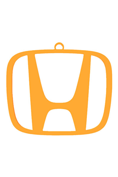 OEM Keychain, "HONDA", 53X 60 mm orange