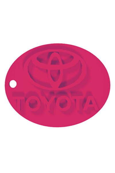 OEM Μπρελόκ, "TOYOTA", 40Χ50 χιλ. ροζ βατόμουρο