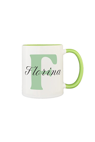 AFFIX THE DIFFERENT PERSPECTIVE Personalized mug, white with green interior a...
