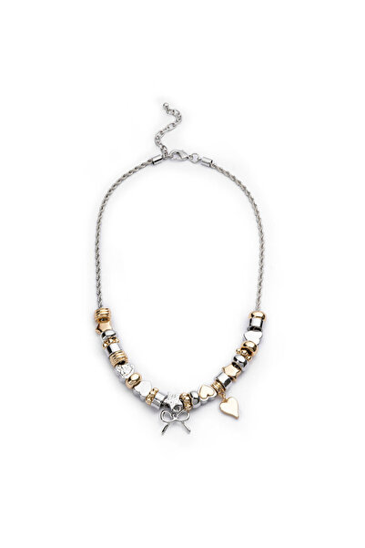 Twist KALPLİ VE FİYONKLU ÇİFT RENKLİ KOLYE