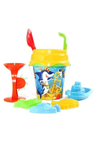 burak toys Set jucarii de nisip cu 8 piese Desene Galben