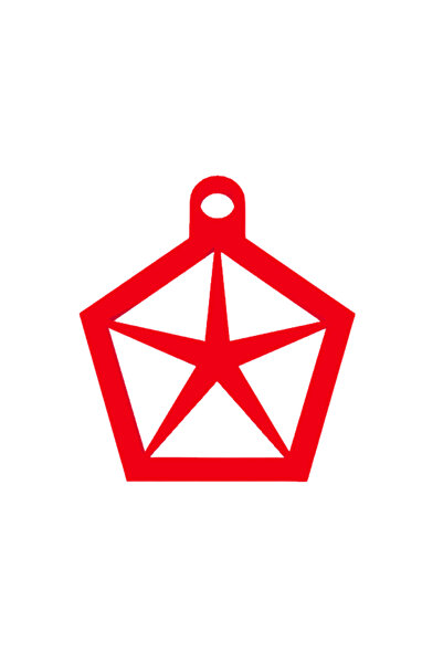 OEM Breloc chei, "CHRYSTLER", 43X 39 mm rosu