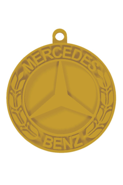 OEM Μπρελόκ, "mercedes", 42x37mm χρυσό