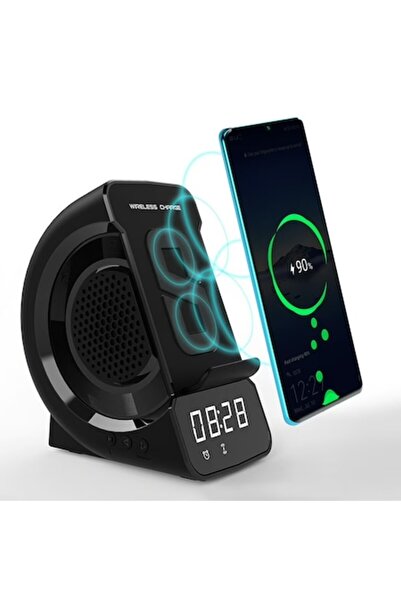 Deyra Wireless Charger 5 in 1 with Bluetooth Speaker, Digital Clock and Alarm