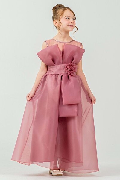 s.t. sebat tekstil Girl's Stretchy Gipe Back Floral and Ribbon Stylish Organz...