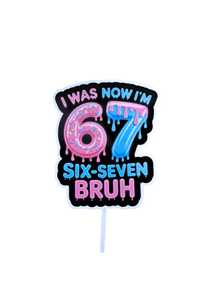 OEM Χάρτινο διακοσμητικό για τούρτα, θέμα 6-7, έξι-έπτα, μιμίδιο, επέτειος - ...