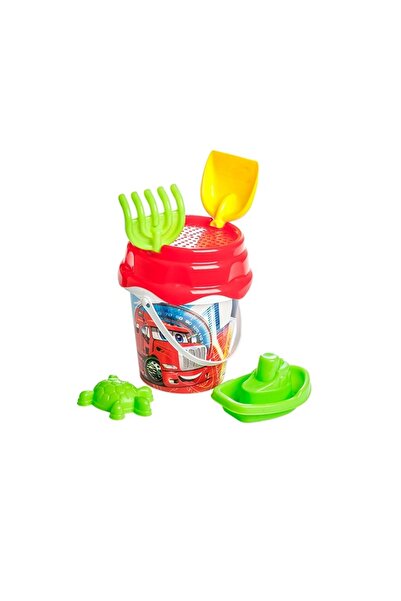 burak toys Set jucarii de nisip cu 8 piese Desene Rosu
