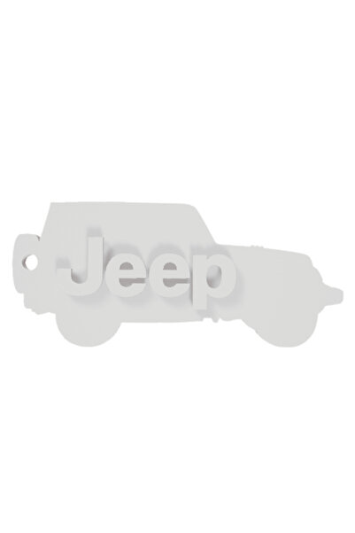 OEM Μπρελόκ,  "JEEP ", 22Χ 50 χιλ. ιβουάρ λευκό