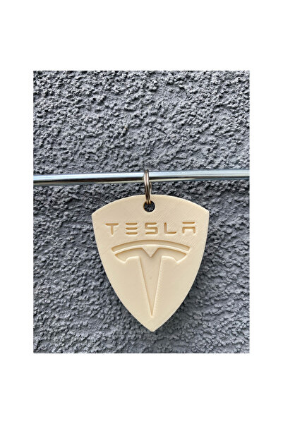 OEM Μπρελόκ, "TESLA", ιβουάρ λευκό 60 Χ 50 χιλ.