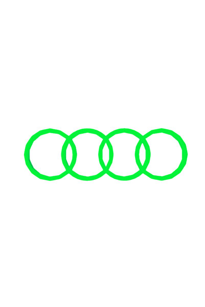 OEM Breloc chei, "AUDI", 28 X 80 mm verde