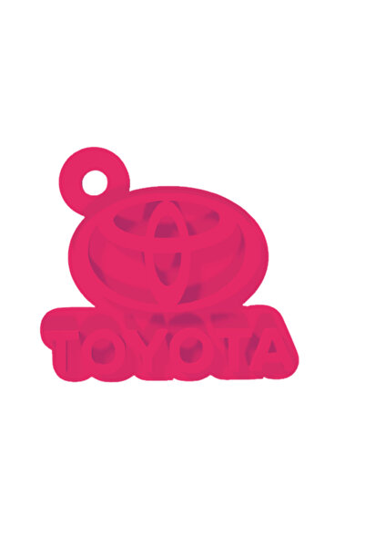 OEM Μπρελόκ,  "TOYOTA ", 39Χ 42 χιλιοστά, ροζ βατόμουρο