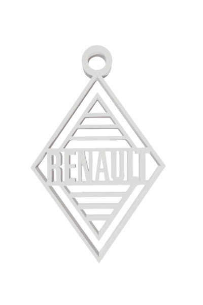OEM Μπρελόκ, "RENAULT", 57Χ35 χιλ. ιβουάρ λευκό