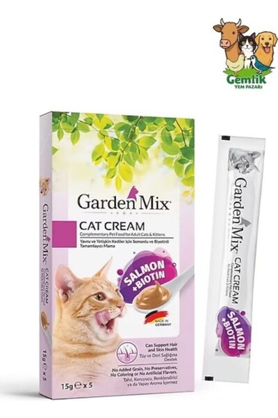 Gardenmix Garden Mix Biyotin ve Somonlu Krema Kedi Ödül Maması 15 gr x 5 Adet