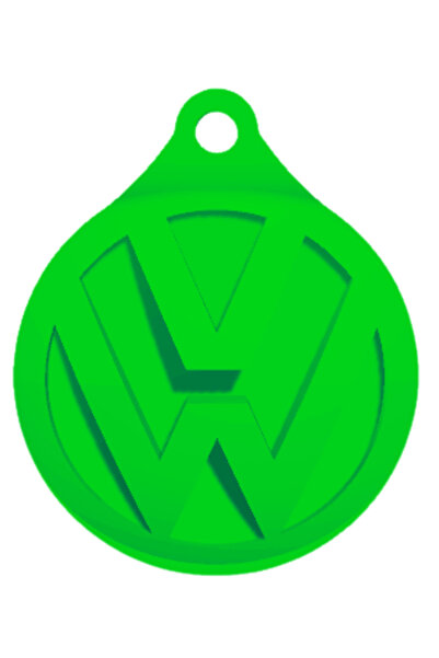 OEM Μπρελόκ, "VW", 60x50 χιλ. πράσινο