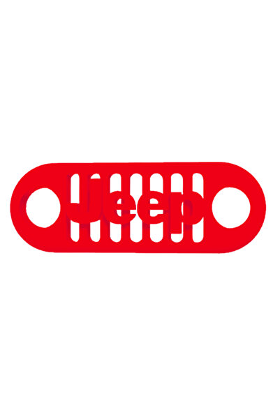 OEM Breloc chei, "JEEP", 23X 63 mm rosu